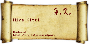 Hirs Kitti névjegykártya